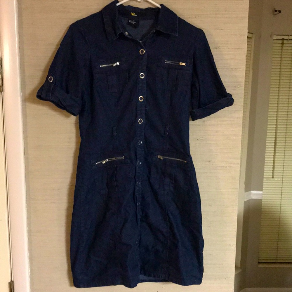 Drama Gold Jean dress